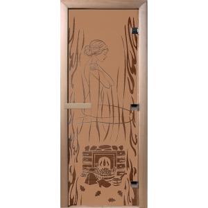 Дверь для бани DOORWOOD Волшебный пар Бронза матовая левое 1900*700 мм