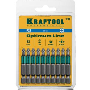 Набор бит KRAFTOOL Optimum РZ2 50 мм 26124-2-50-10