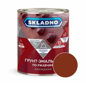 Грунт-эмаль SKLADNO Красно-коричневый 1,8 кг