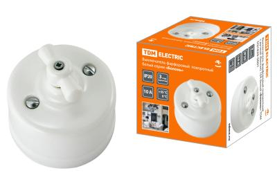 Выключатель TDM Болонь 1 клавиша белый SQ1820-0001