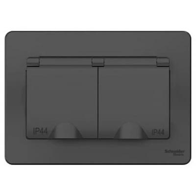 Розетка SYSTEME ELECTRIC Blanca двойная с заземлением антрацит BLNRS441126