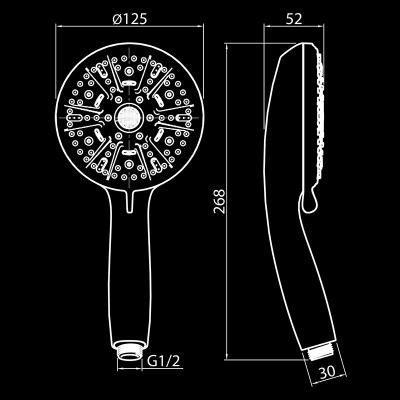 Лейка душевая ELGHANSA MG-055-Chrome