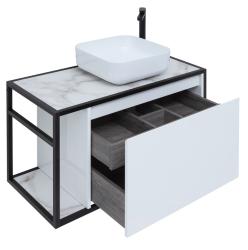 Тумба с раковиной AQUANET Nova Lite Loft 90 R серый, белый