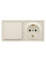 Блок розетка и выключатель LEZARD Leto кремовый 752-0300-170BAP 