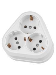 Розетка TDM Ладога 3 гнезда с заземлением белый SQ1801-0138