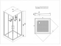 Душевая кабина ESBANO EST-90 CKR 90*90 см