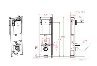 Инсталляция для унитаза D&K с клавишей DI8640116