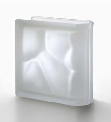 Стеклоблок торцевой GLASS BLOCK Волна окрашенный внутри молочный