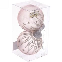 Набор шаров СЕРПАНТИН Shine Diamond Tears розовый 8 см