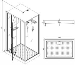 Душевая кабина ESBANO EST-RASPA-128 120*80 см