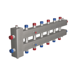 Коллектор модульный RISPA с гидрострелкой 7 выходов ГРУ+КМГ60-7ВУ НЕРЖ.