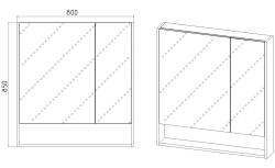 Зеркальный шкаф VIANT Мальта 80*85 см 
