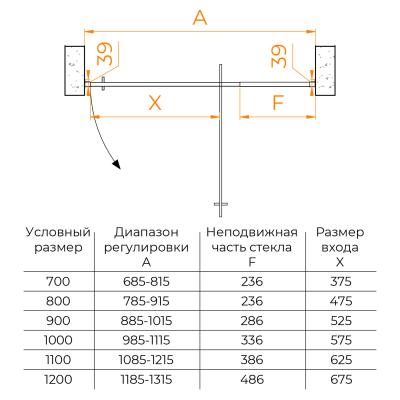 Душевая дверь RGW РА-008 В 110 см