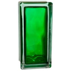 Стеклоблок половинка GLASS BLOCK Изумрудный окрашенный внутри