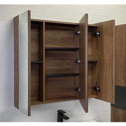 Зеркальный шкаф COMFORTY Соло дуб темно-коричневый  88*80 см 