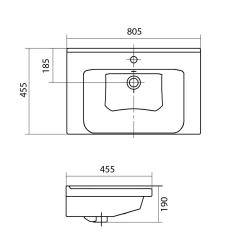 Тумба с раковиной BRIZ Милана 80 Миранда 