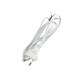 Шнур сетевой с вилкой TDM белый 3 м