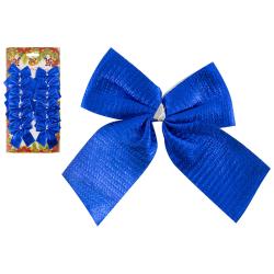 Елочное украшение ВОЛШЕБНАЯ СТРАНА Бант Рождественский синий 6*6 см