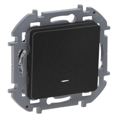 Механизм выключателя LEGRAND Inspiria 1 клавиша с подсветкой антрацит 673663