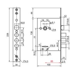 Замок врезной BORDER G 9-8 Хром 087317