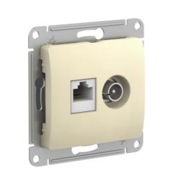 Механизм розетки комбинированной SYSTEME ELECTRIC Glossa TV/RJ45 бежевый GSL000289