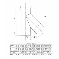 Тройник FERRUM HF AISI 430 135° 0,8 мм 150 мм