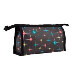 Косметичка на молнии 18см, черный/разноцвет.