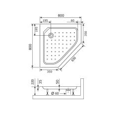 Поддон акриловый RGW Style-Tr экран 80*80 см 