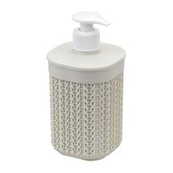 Дозатор жидкого мыла IDEA Вязание белый ротанг