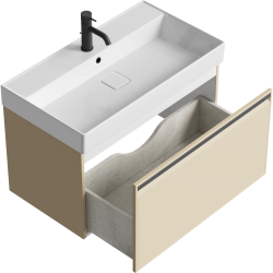 Тумба с раковиной AQWELLA Pure 80 капучино светлый