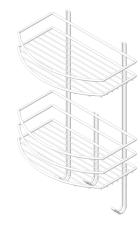 Полка для ванной PROFFERO прямая крючки белый