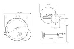 Зеркало косметическое BEMETA Dark 