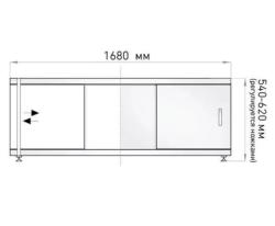 Экран для ванны ALAVANN Оптима Черная кожа 170 168 см