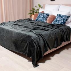 Плед CASA CONFORTE Tinta Однотонный Темно-серый 200*220 см