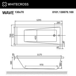 Ванна акриловая WHITECROSS Wave 130 129,5*70 см