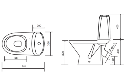 Унитаз-компакт ОСКОЛЬСКАЯ КЕРАМИКА Хлоя стандарт