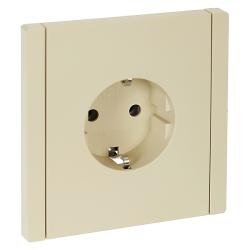 Розетка сетевая IEK Forte&Piano с заземлением ваниль FP-R11-16-1-K10