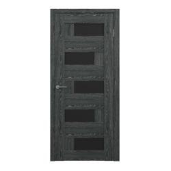 Дверное полотно ALBERO Гавана черное дерево остекленное 2000*700 мм