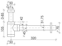 Сифон бутылочный CERAMICA NOVA 70001MB