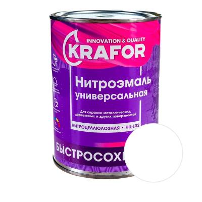 Эмаль KRAFOR НЦ-132 Белый 0,7 кг 