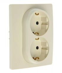 Розетка сетевая LEGRAND Etika с заземлением двойная слоновая кость 672323