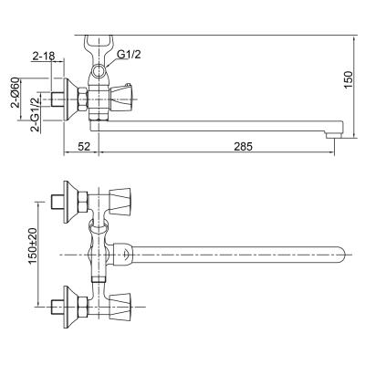 Смеситель для ванны JUGUNI Lyra 0402.642A