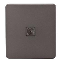 Розетка телевизионная KRANZ Round TV титан KR-78-0723-2