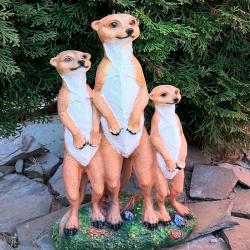 Фигурка садовая Сурикаты трио