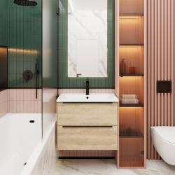 Тумба с раковиной LA FENICE Tesoro 100 дуб Небраска натуральный 