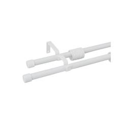 Карниз двухрядный ORBIS гладкий Заглушка Белый 1,6-3,2 м