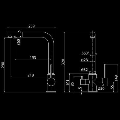 Смеситель для кухни ELGHANSA Kitchen Pure Water 56A5216-MattGold
