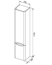 Пенал AQUANET София R 34,8*175 см