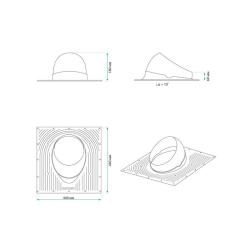 Элемент проходной для гибкой черепицы KROVENT Base-VT RAL 8017 125/150 мм