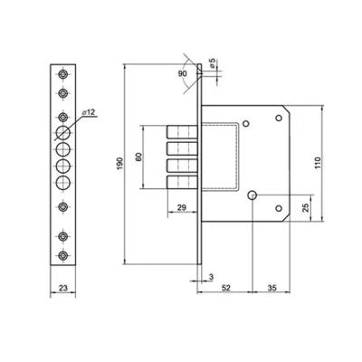 Замок врезной PALLADIUM 0189-4MF Золото Замок врезной PALLADIUM 0189-4MF Золото